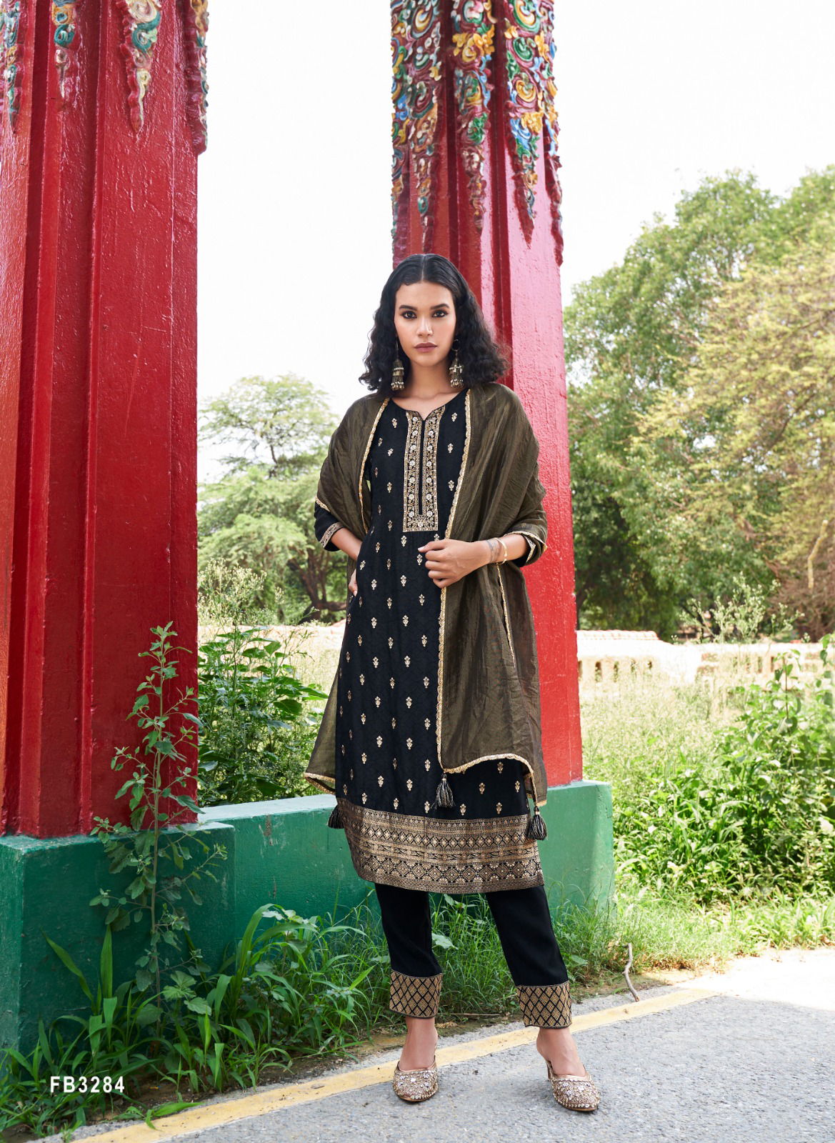 Four Buttons Afreen Jacquard Readymade Suits Catalog
